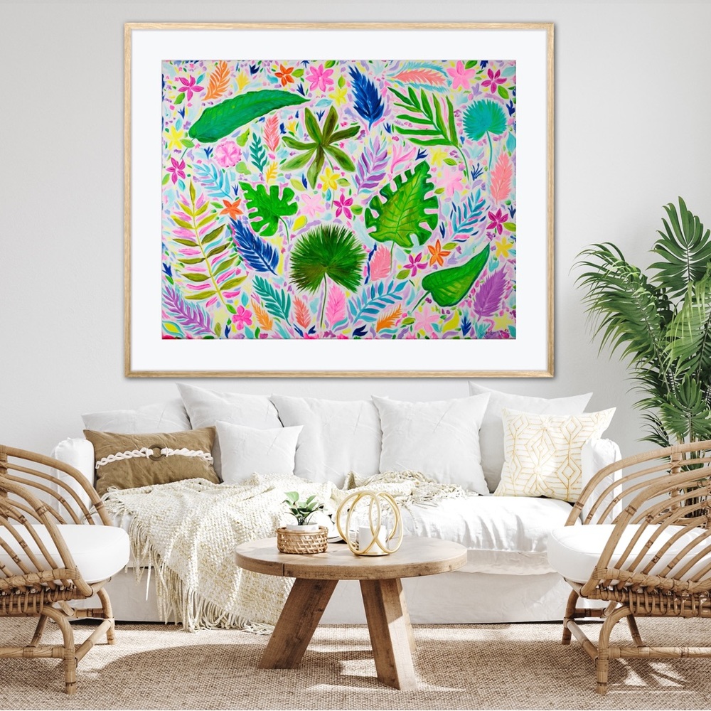 Palm Passion Tropical Plants Art Print Oil Painting botanical beach island decor - Picture 3 of 11